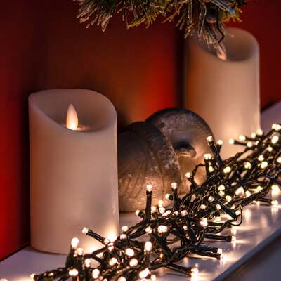 Warm White LED Multi-Function Christmas String Lights - 120, 240, 360, 480, 360 LEDs