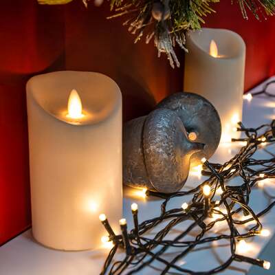 Warm White LED Battery Operated Multi-Function Christmas Lights - 60, 240, 480, 480 LEDs