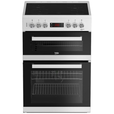 Beko EDC634W 60cm Double Oven Electric Cooker with Ceramic Hob - White