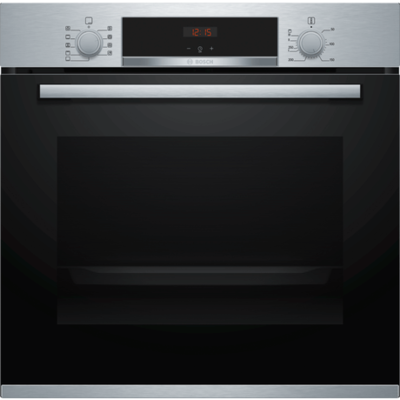 Bosch HBS534BS0B 59.4cm Built In Electric Single Oven with 3D Hot Air - Stainless Steel